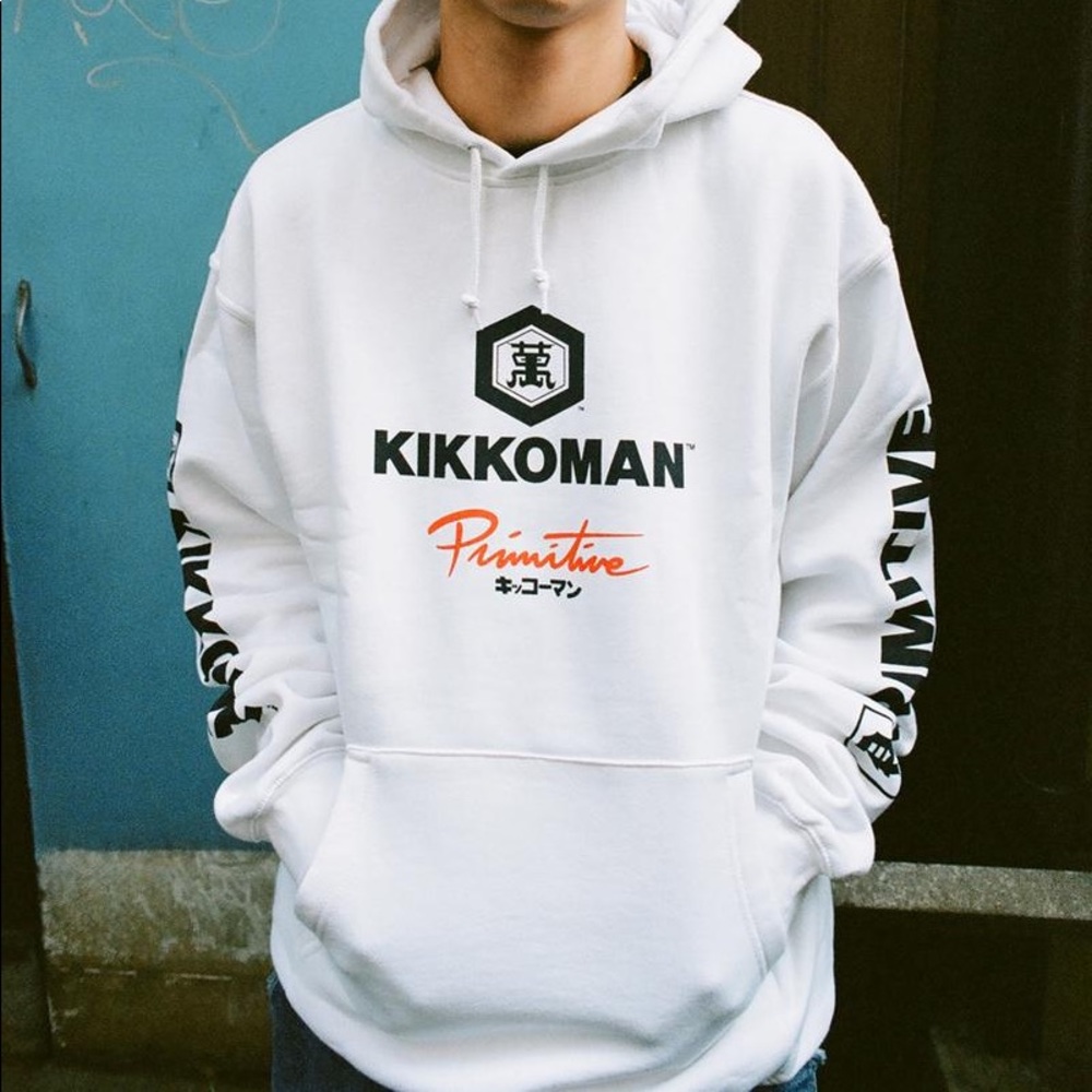 Primitive x Kikkoman Sauce White Hoodie.